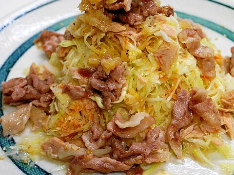 全て電子レンジ調理！キャベツのねぎ塩豚肉のせ